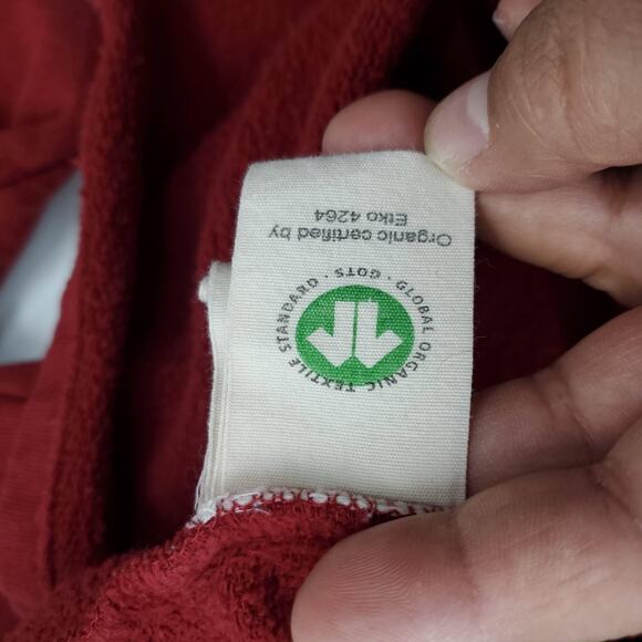 Popupshop Sweater Youth 12Y 152 Red Organic Cotton Crewneck Pullover Fleece Top - Picture 7 of 8